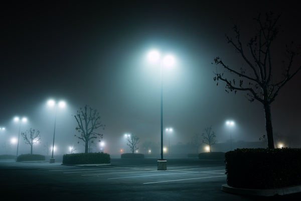 foggy night parking lot - 1