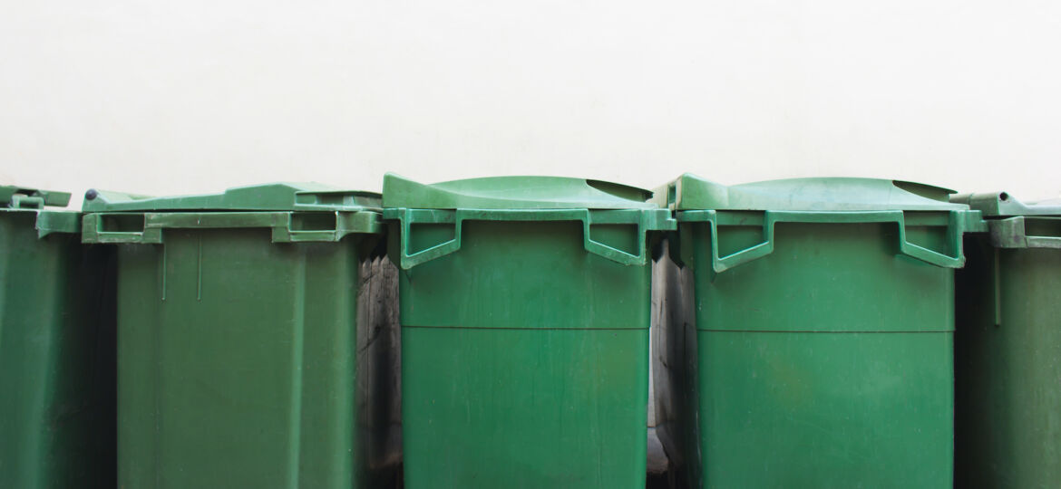 Green city trash cans